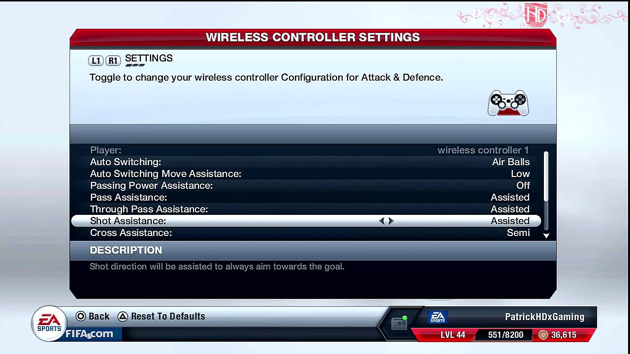 fifa controller settings